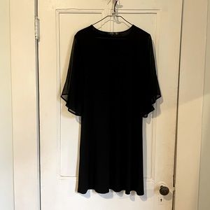 Black Shift Dress with Sheer Sleeves, Above the knee length